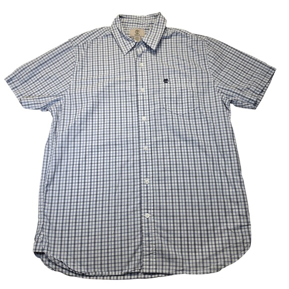 Timberland Other - Timberland Mens Plaid Short Sleeve Button Down Shirt Blue White Sz M‎